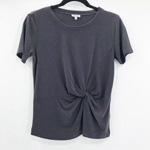 Splendid Women's Gray Twist Front Ruched Short Sleeve Top Size XS